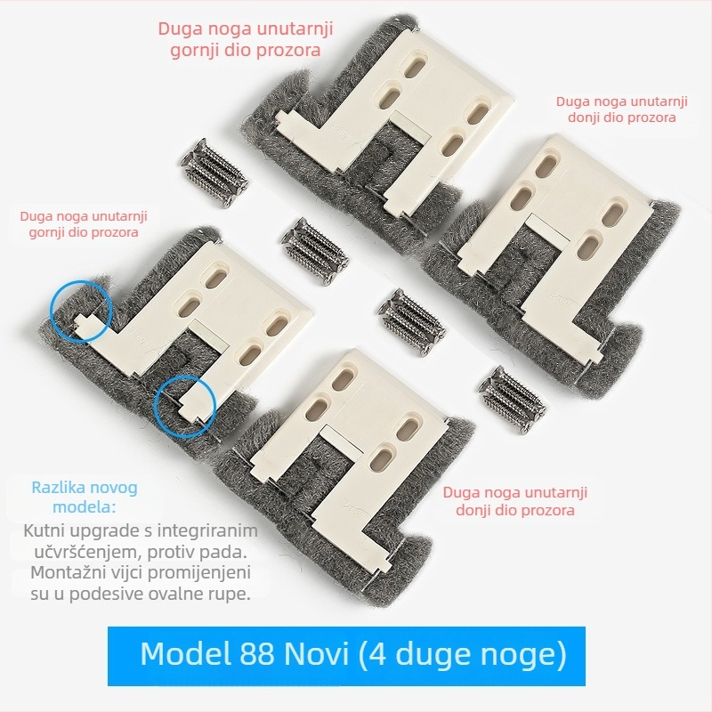 Monlech 80/88 windproof blok za PVC prozor, brtveni blok, zaštita od vjetra, prašine i buke, pribor za klizne prozore