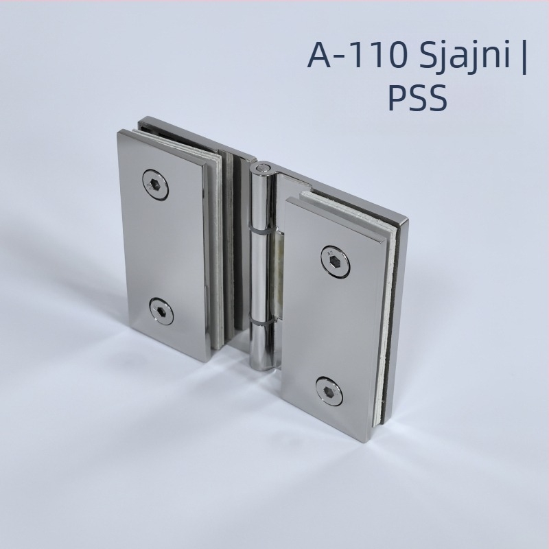 Panta za staklena vrata kupaonice od 304 nehrđajućeg čelika, 180° unutarnje otvaranje, ravni rub, sjajna površina, pribor za kupaonicu