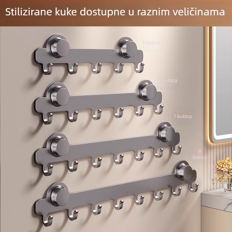 Usisni držač vrata bez bušenja, čvrsto opterećenje, kupaonica, za odjeću