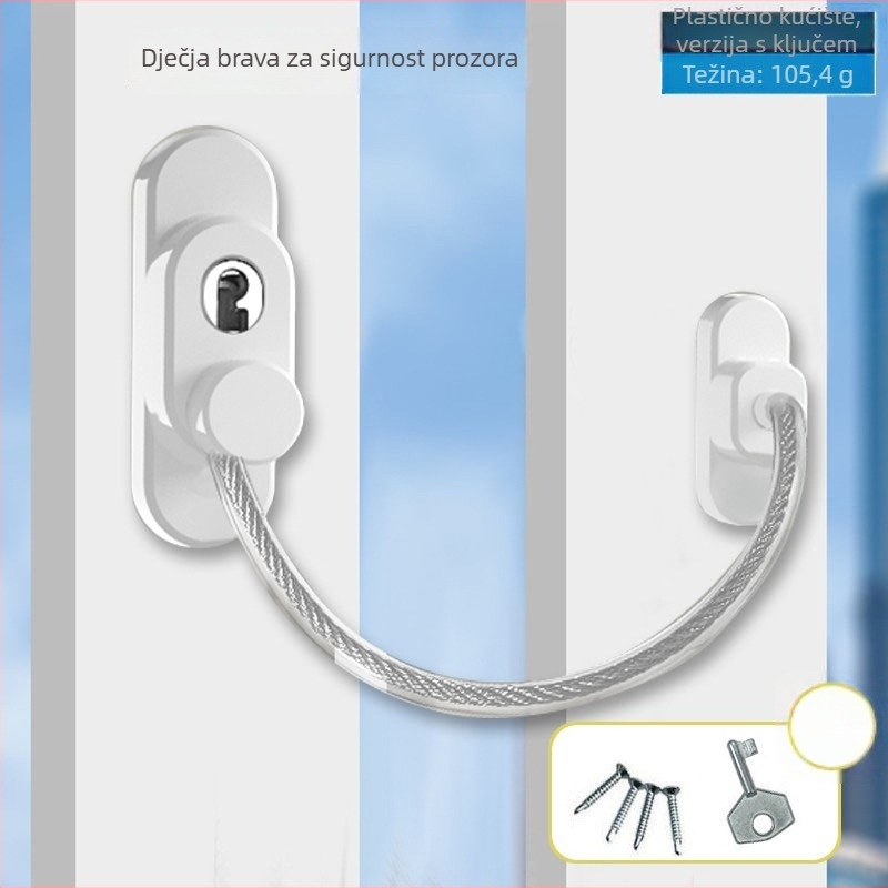 Okenska brava od aluminijske legure, sigurnosni ograničivač za djecu, za klizne i otvarajuće prozore i vrata