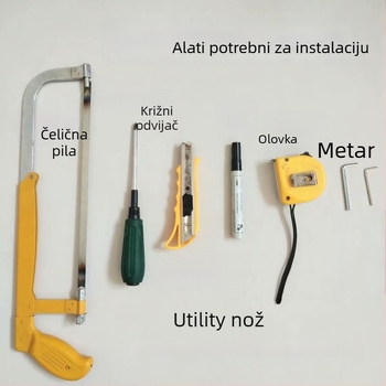 Set hardvera za konverziju aluminijskih prozora s toplinskim prekidom: iz prozora s ravnim otvorom u prozor s unutarnjim otvorom i u gornje visiće prozore