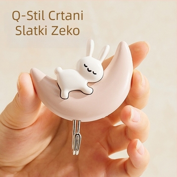 Kreativna ljepljiva kuka u obliku mjeseca, bez bušenja, za vrata i zid, set od 2 komada, zlatni PP premaz, nosivost 1–3 kg