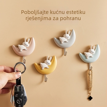 Kreativna ljepljiva kuka u obliku mjeseca, bez bušenja, za vrata i zid, set od 2 komada, zlatni PP premaz, nosivost 1–3 kg