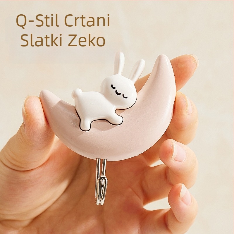 Kreativna ljepljiva kuka u obliku mjeseca, bez bušenja, za vrata i zid, set od 2 komada, zlatni PP premaz, nosivost 1–3 kg