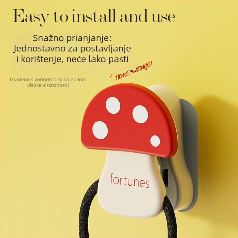 Kuka za kupaonicu u obliku gljive, bez bušenja, snažno ljepilo, zidni držač za ručnike