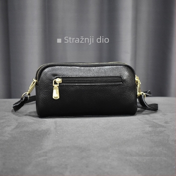 Ženska mini crossbody torba s velikim kapacitetom – dvostruka namjena: clutch i crossbody, koža prvog sloja, mala veličina
