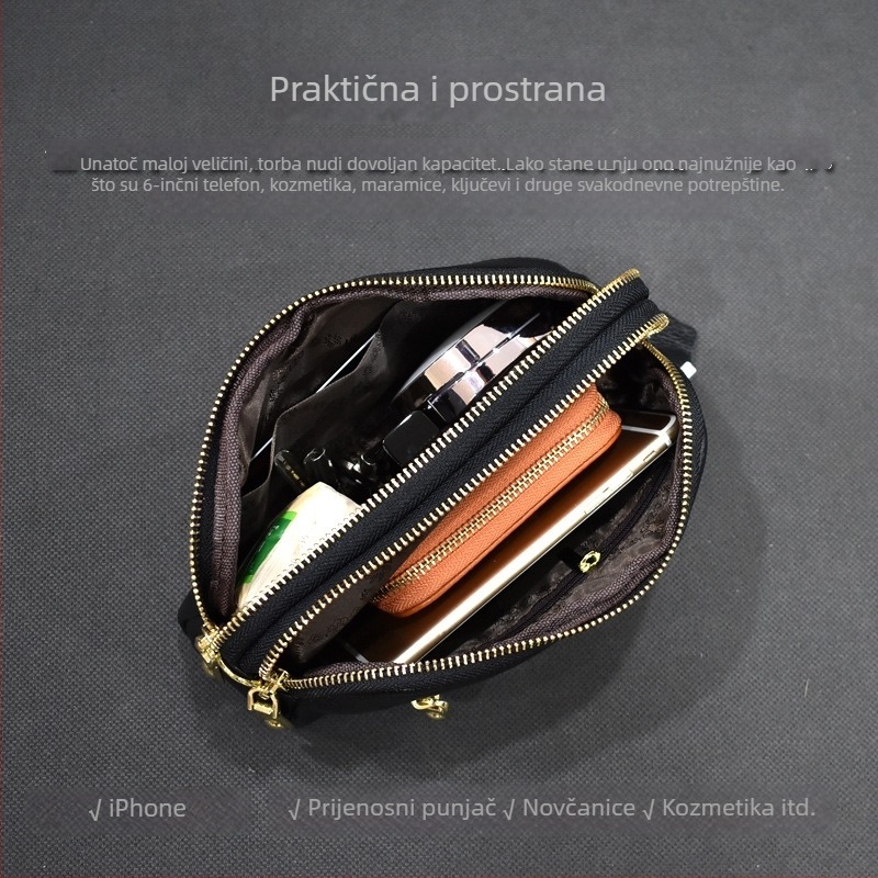 Ženska mini crossbody torba s velikim kapacitetom – dvostruka namjena: clutch i crossbody, koža prvog sloja, mala veličina