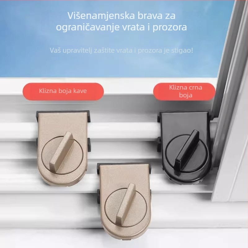 Aluminijski ograničivač za klizno okno s dječjom sigurnosnom bravom