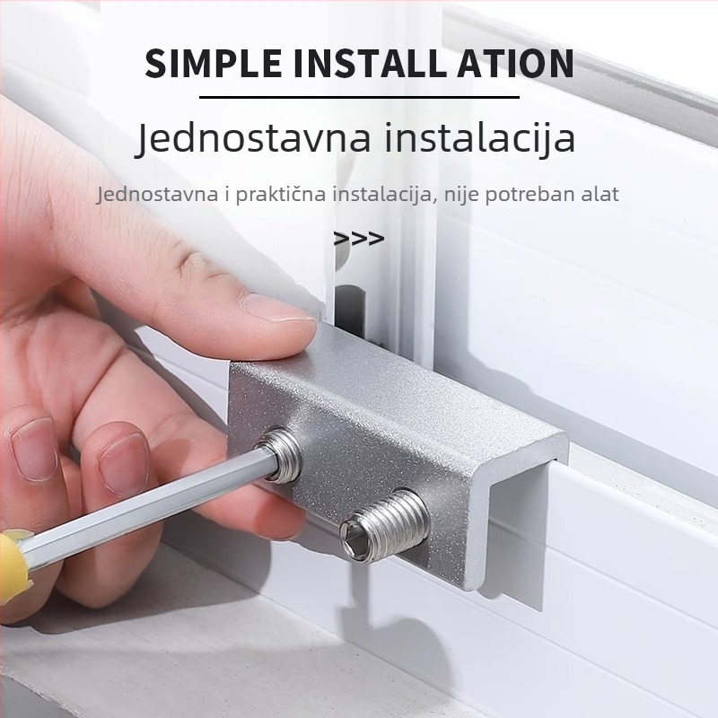 Aluminijski ograničivač za klizno okno s dječjom sigurnosnom bravom