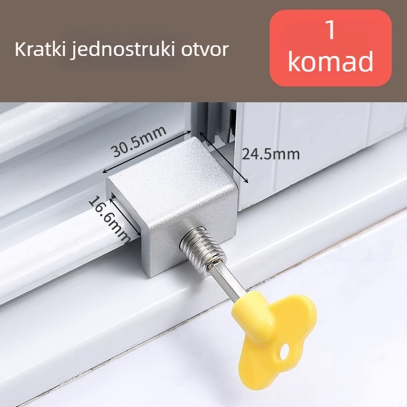 Aluminijski ograničivač za klizno okno s dječjom sigurnosnom bravom