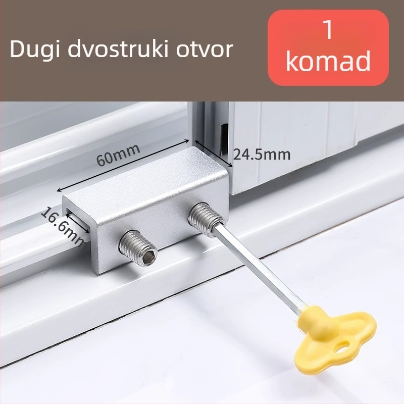 Aluminijski ograničivač za klizno okno s dječjom sigurnosnom bravom
