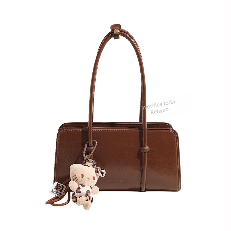 Ženska torbica pod pazuh, kvadratnog oblika, retro stil, 2025 novi model, svestrana PU crossbody torba
