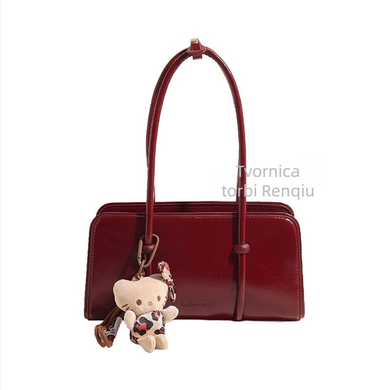 Ženska torbica pod pazuh, kvadratnog oblika, retro stil, 2025 novi model, svestrana PU crossbody torba