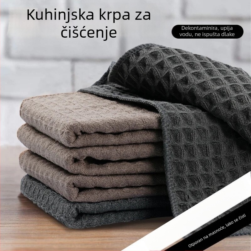 Kućna krpa s vafl uzorkom, ekstra velika, za čišćenje stakla, upija vodu, debela, bez ulja, krpa za čišćenje