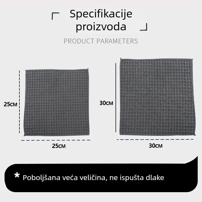 Kućna krpa s vafl uzorkom, ekstra velika, za čišćenje stakla, upija vodu, debela, bez ulja, krpa za čišćenje