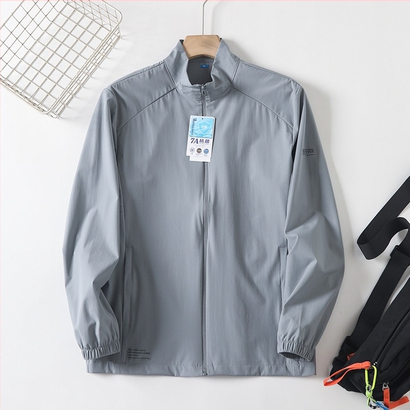 Lagana, prozračna outdoor jakna za planine za ljeto, s visokim ovratnikom, zipom i džepovima, unisex, ice-silk materijal