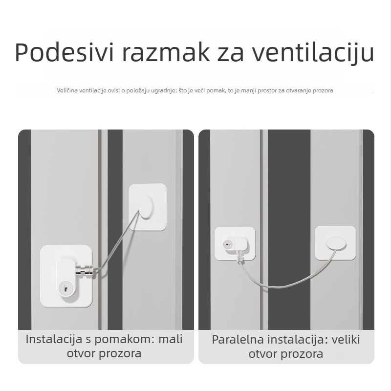 Brava s kodom za ladice i ormariće — bez bušenja, sigurnost djece, protiv zatezanja za hladnjak i vrata/prozore