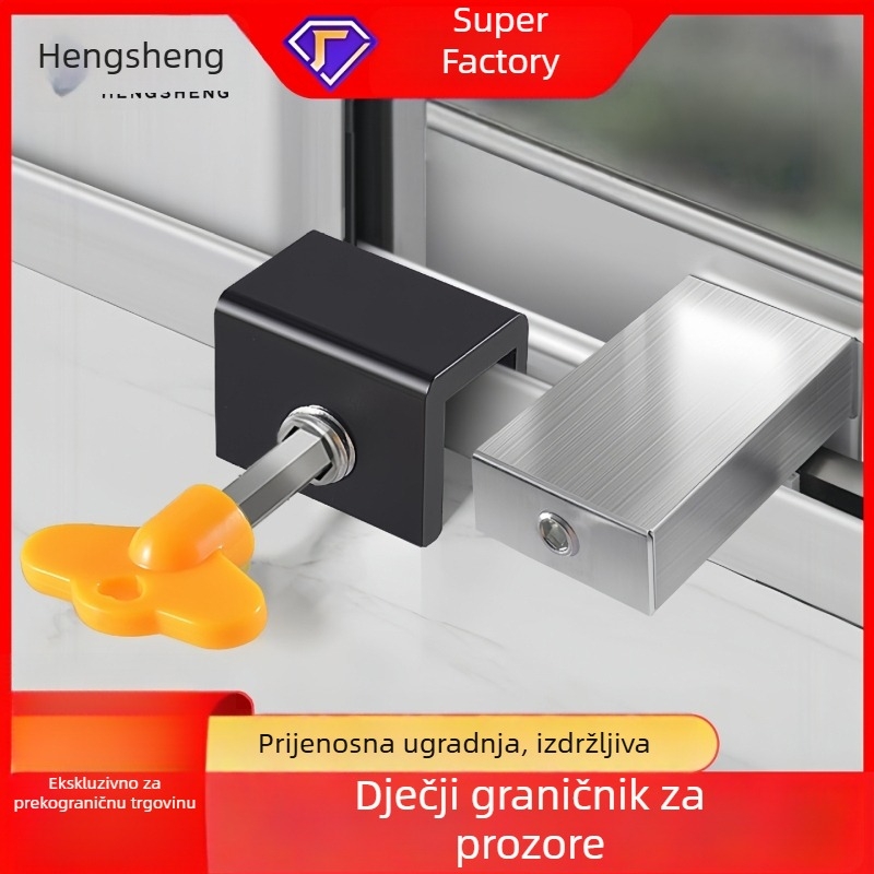 Polukružna ograničivač i sigurnosna brava za prozore od aluminijske legure, za klizne prozore – sigurnost djece