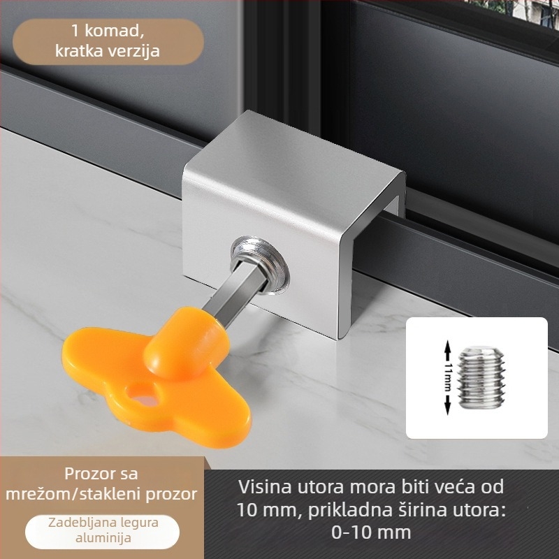 Polukružna ograničivač i sigurnosna brava za prozore od aluminijske legure, za klizne prozore – sigurnost djece