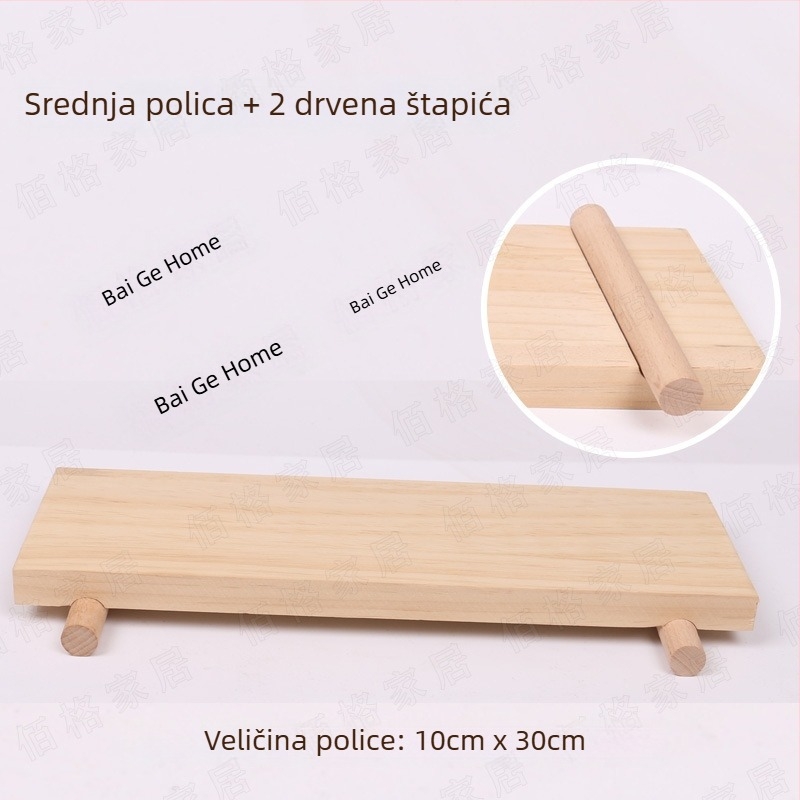 Prilagođeni drveni pegboard za zidnu policu s dodacima i pregradama