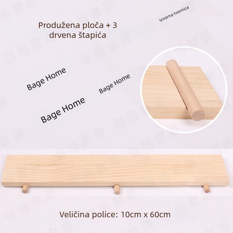 Prilagođeni drveni pegboard za zidnu policu s dodacima i pregradama