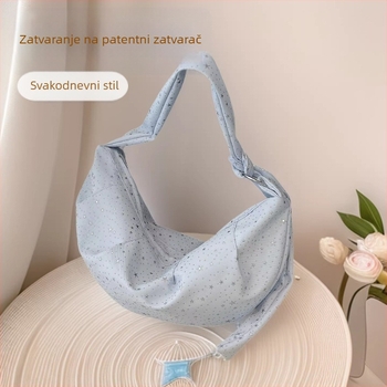 Torba za rame u obliku dumplinga, proljeće 2026, premium tekstura, ženska crossbody torba za svakodnevnu upotrebu i putovanja