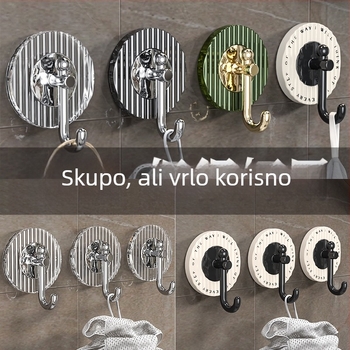 Plastični J-oblika kukica, lagani luksuzni dizajn, ljepilo bez bušenja za kupaonicu, snažan, bez tragova na vratima, vješalica za odjeću