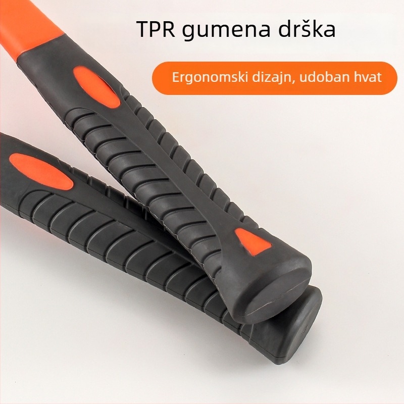 Gumeni čekić s crnom plastičnom drškom za postavljanje pločica i stolarske radove