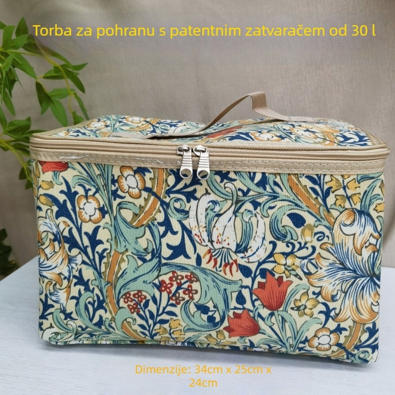 30L višenamjenska platnena torba sa zatvaračem za pohranu dječje odjeće, vodootporna i debela, organizator za kozmetiku