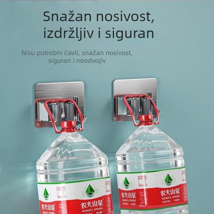 Nehrđajući čelični klip za mop, montaža bez bušenja na zid – za kuhinju, kupaonicu i WC, držač za metlu i prostor za pohranu