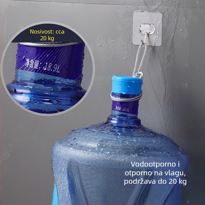 Snažna ljepkasta kukica za zid, za kuhinju ili vrata, bez bušenja, nosivost 5-10 kg