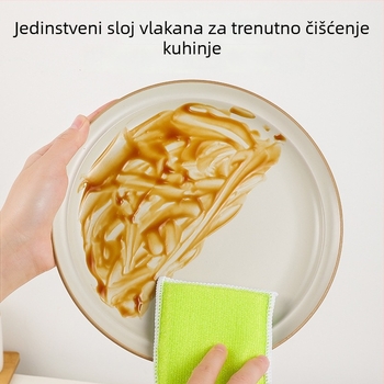 Spužva od bambusovih vlakana za posuđe – kuhinjska krpa za čišćenje, otporna na masnoću