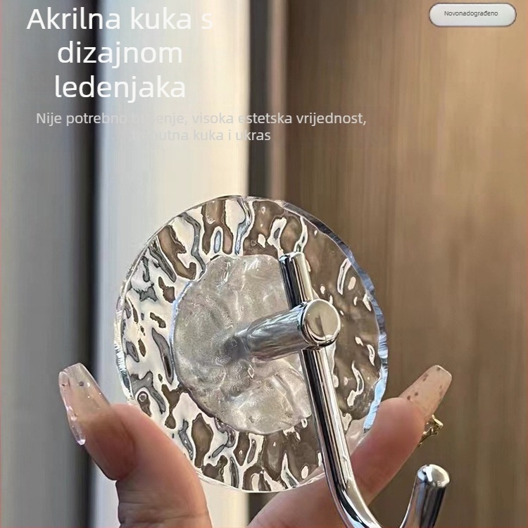 Zidni kuka s ljepilom, bez bušenja, lagani luksuzni stil, nosivost do 2 kg, za kupaonicu i kuhinju, za ručnike i ključeve