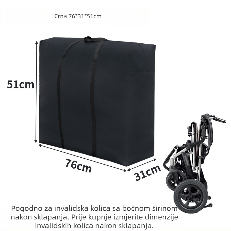 Sklopiva torba za invalidska kolica i dodatke – višenamjenski putni organizator torba