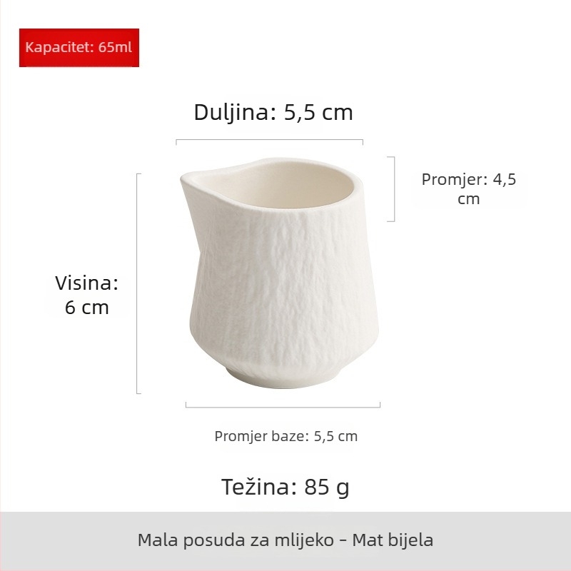 Keramička mala posuda za mlijeko za espresso, minimalistički stil, kućna upotreba, kapacitet 65-135 ml