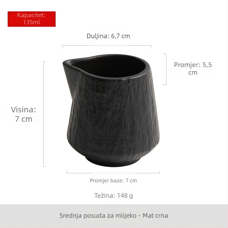 Keramička mala posuda za mlijeko za espresso, minimalistički stil, kućna upotreba, kapacitet 65-135 ml