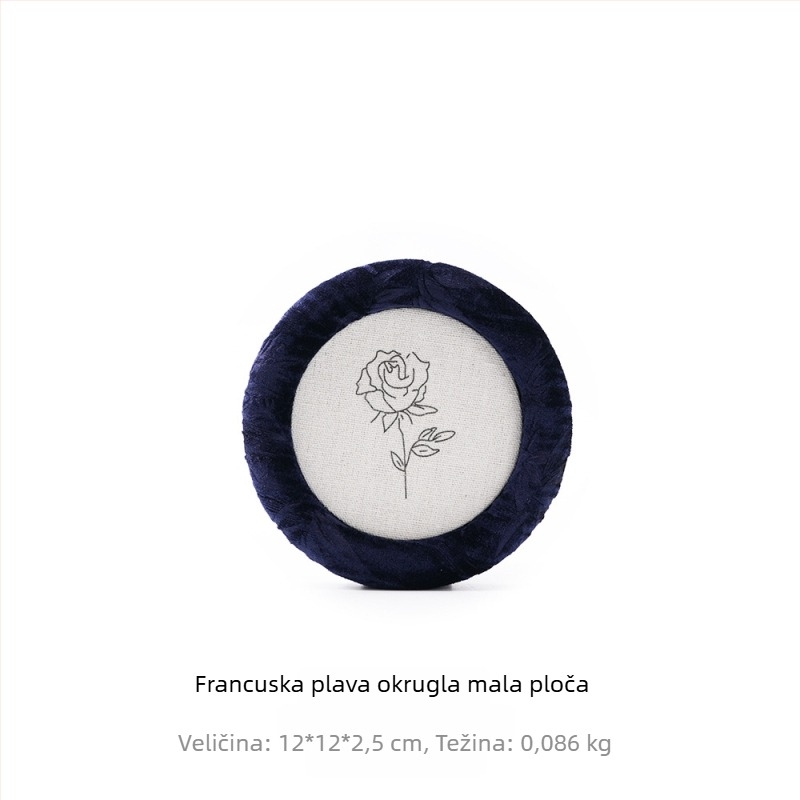 Nakit u Francuskom stilu s ružičastom tekstilnom površinom, kožnim i drvenim komponentama, za prstene i ogrlice