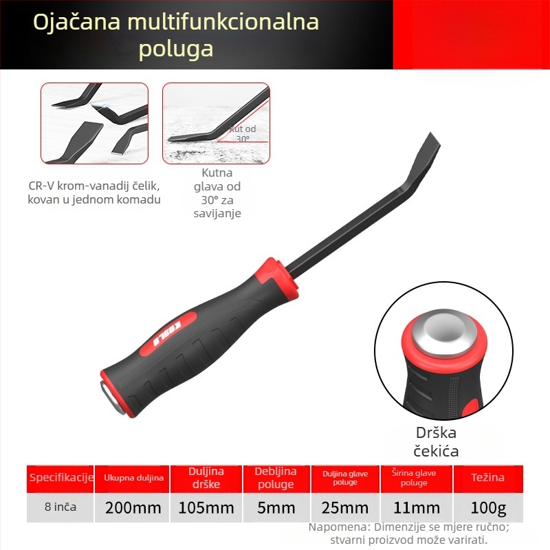 Crowbar za stolariju od kaljenog čelika, za ugradnju vrata i prozora, višenamjenski mali alat za podizanje