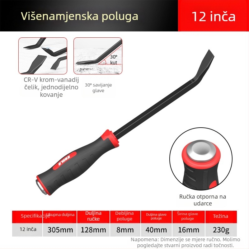Crowbar za stolariju od kaljenog čelika, za ugradnju vrata i prozora, višenamjenski mali alat za podizanje