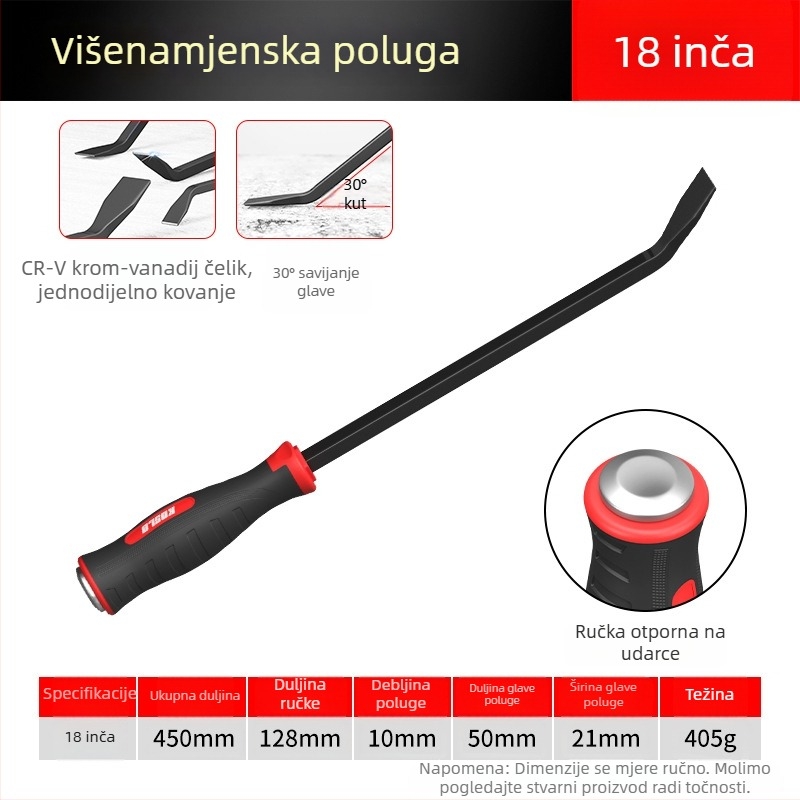 Crowbar za stolariju od kaljenog čelika, za ugradnju vrata i prozora, višenamjenski mali alat za podizanje