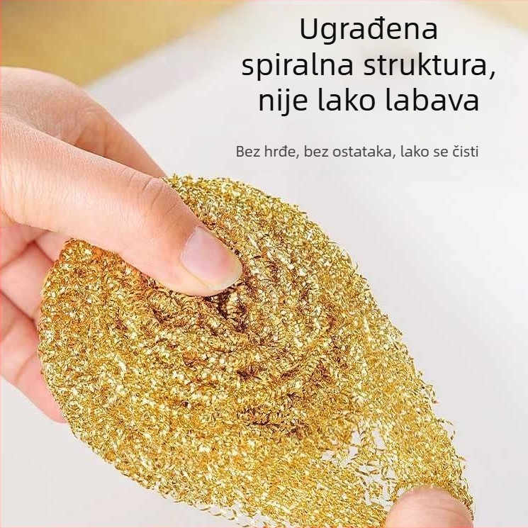 Čista kuglica od bakrene žice i čelične vate za kuhinju, bez ispuštanja vlakana