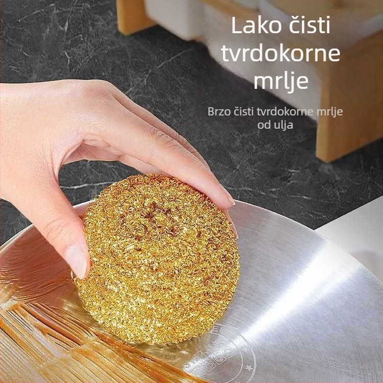 Čista kuglica od bakrene žice i čelične vate za kuhinju, bez ispuštanja vlakana