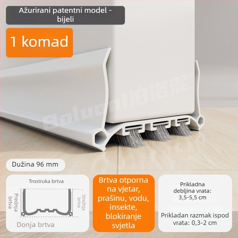 Donja brtvila vrata s četkom – vjetrootpornost, blokiranje svjetla, tiha i zaštita od prašine