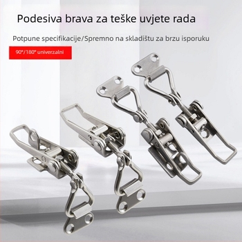 304 nehrđajući čelik, prilagodljiv zasun za vrata s kutem 90°/180°, brzi klip