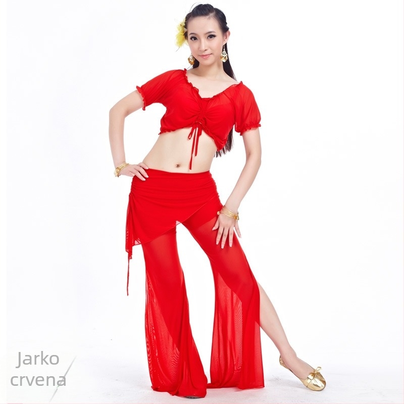 Set Belly Dance: prozirna suknja s pasom od water gauze, trening kostim s ukrasom za struk