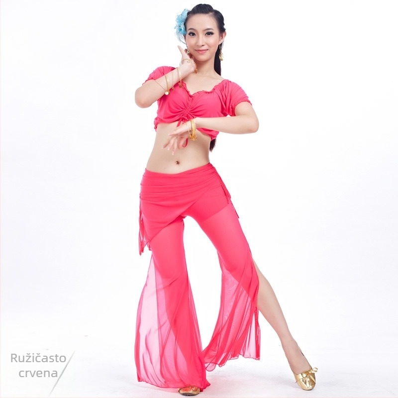 Set Belly Dance: prozirna suknja s pasom od water gauze, trening kostim s ukrasom za struk