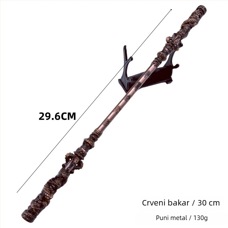 Sun Wukong: mitološka Ruyi zlatna štap figurica – metalna dekoracija, ručno izrađen model, 22–35 cm
