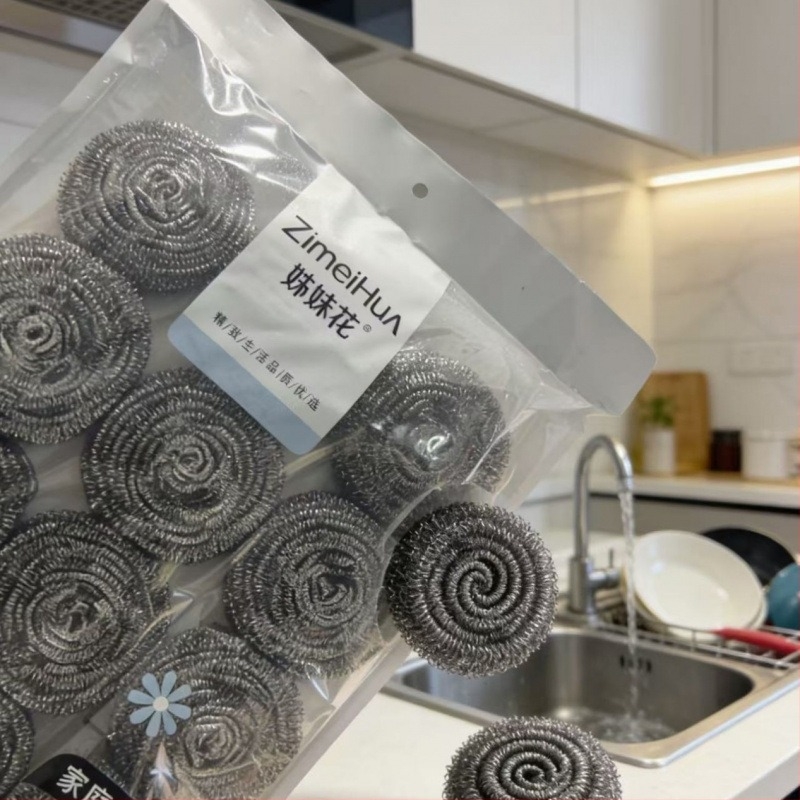 Sister Flower Set ravno oblikovanih kuglica za pranje posuđa i lonaca, veliki kuhinjski alat za čišćenje od nehrđajućeg čelika