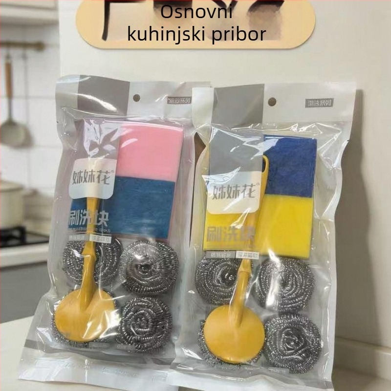 Sister Flower Set ravno oblikovanih kuglica za pranje posuđa i lonaca, veliki kuhinjski alat za čišćenje od nehrđajućeg čelika