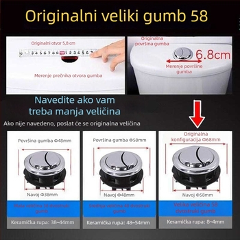 Set mehanizama za ispiranje s plutajućom kuglom za tradicionalne WC – kompletan set